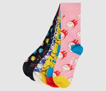 Socken im 6er-Pack mit Smiley®-Muster