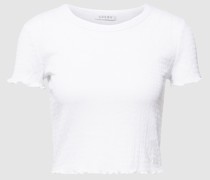 Cropped T-Shirt mit Smok-Details Modell 'SMOKED'