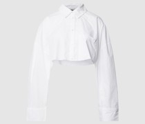 Cropped Bluse mit Hemdblusenkragen