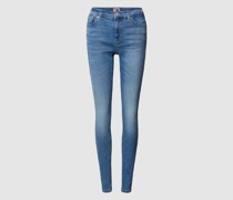 Skinny Fit Jeans mit Label-Stitching Modell 'NORA'