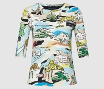 T-Shirt mit Allover-Motiv-Print