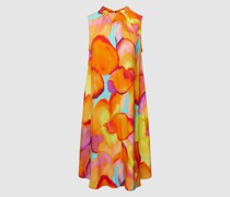 Knielanges Kleid aus Viskose mit Allover-Muster