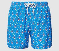Badehose mit Allover-Muster Modell 'LIGHTING'