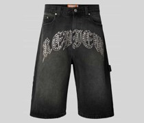 Relaxed Fit Jeansshorts mit Label-Stitching