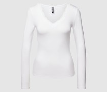 Longsleeve aus Viskose-Mix mit V-Ausschnitt Modell 'BARBERA'