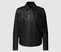 Lederjacke mit Umlegekragen Modell 'Jobeaan'