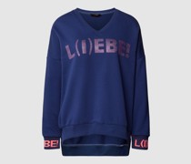 Sweatshirt mit Ziersteinbesatz Modell 'L(I)EBE!'