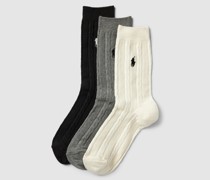 Socken mit Label-Stitching im 3er-Pack