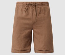 Regular Fit Shorts aus Leinenmischung Modell 'Aurelius'