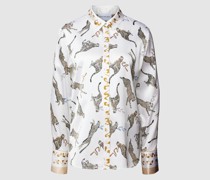 Seidenbluse mit Motiv-Print Modell 'Schlupf'