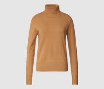 Rollkragenpullover aus Viskose-Mix mit gerippten Abschlüssen