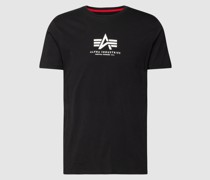 T-Shirt mit Label-Stitching Modell 'BASIC'