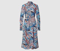 Hemdblusenkleid aus Viskose mit Allover-Muster