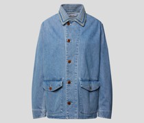 Jeansjacke mit Ziernähten