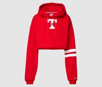 Cropped Hoodie mit Logo-Badge Modell 'LETTERMAN FLAG'
