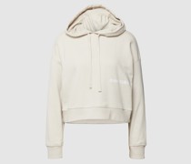 Cropped Hoodie mit Label-Detail