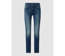 Curved Slim Fit High Waist Jeans mit Stretch-Anteil Modell 'Caro'