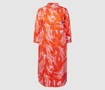 Knielanges Hemdblusenkleid mit Allover-Muster