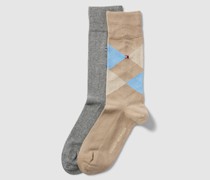 Socken mit Label-Detail im 2er-Pack Modell 'CHECK'