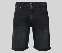 Slim Fit Jeansshorts mit Label-Stitching Modell 'RONNIE'