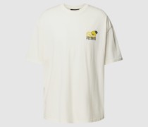 Oversized T-Shirt mit Label-Print Modell 'Plaxton'