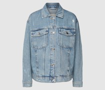 Oversized Jeansjacke im Used-Look