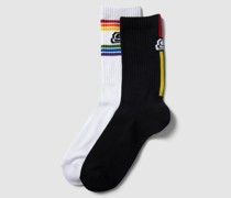 Socken mit Kontraststreifen im 2er-Pack