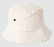 Bucket Hat aus Leinen mit Logo-Stitching