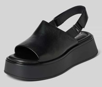 Sandalette aus Leder in unifarbenem Design Modell 'COURTNEY'