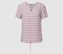 Blusenshirt aus reiner Viskose mit V-Ausschnitt