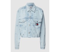 Jeansjacke mit Label-Stitchings