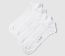 Sneakersocken mit Label-Detail im 4er-Pack Modell 'bamboo'