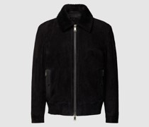 Lederjacke mit Reißverschlusstaschen