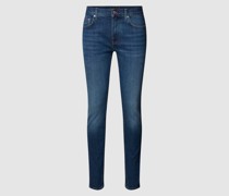 Jeans mit Label-Patch aus Leder Modell 'Austin'