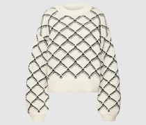 Cropped Strickpullover mit Allover-Muster Modell 'OLIVIA'