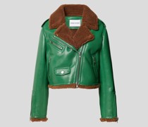 Cropped Jacke in Leder-Optik