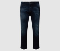 PLUS SIZE Jeans mit Label-Patch aus Leder Modell 'Glenn'