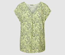 Blusenshirt aus reiner Viskose mit Kellerfalte