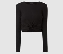Cropped Longsleeve mit Knotendetail Modell 'Drakey'