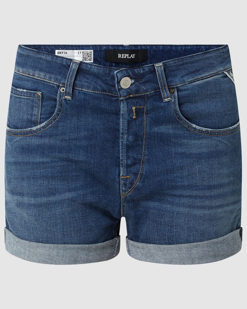 Damen Bekleidung Kurze Hosen Jeans-Shorts und Denim-Shorts Replay Baggy Fit Jeansshorts mit Stretch-Anteil Modell Anyta in Blau 