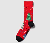 Socken mit Allover-Muster Modell 'Happy Holidays'