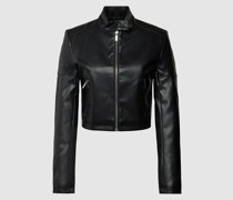 Lederjacke mit seitlichen Eingrifftaschen