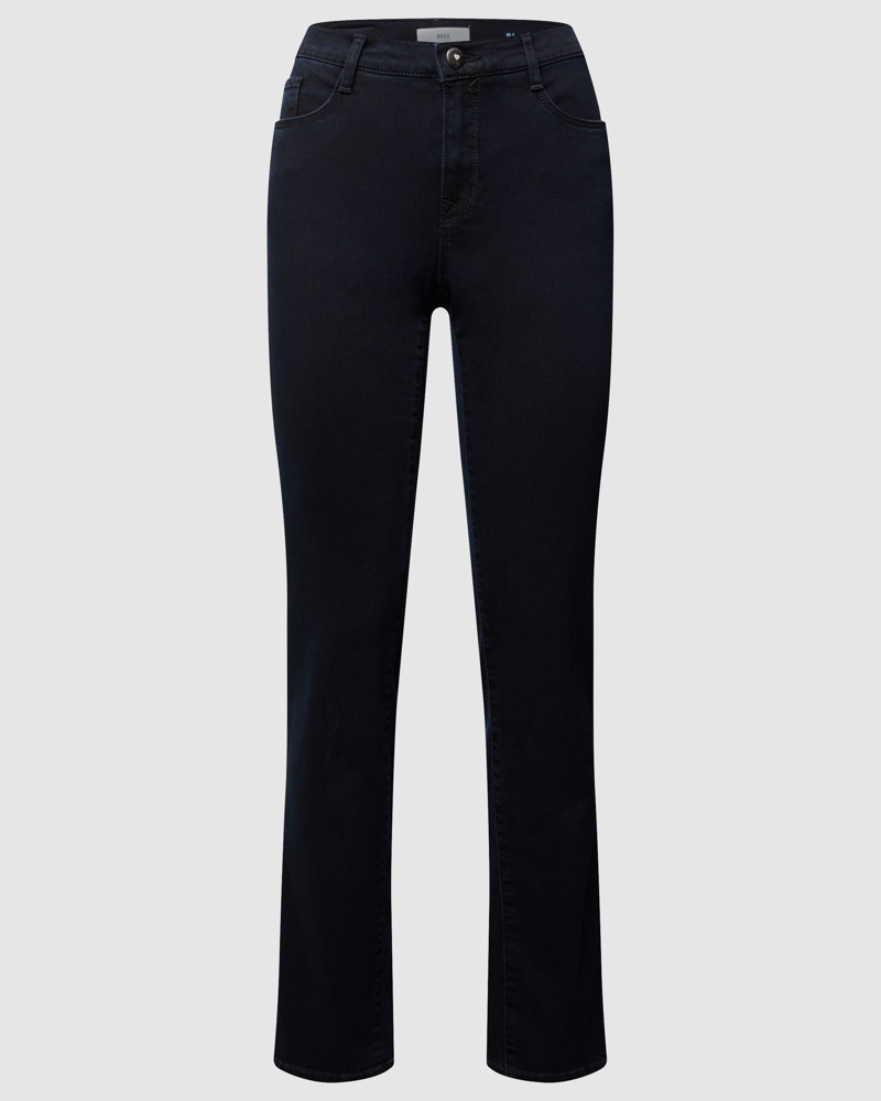 Brax Damen Jeans mit Label-Patch aus Leder Modell 'Carola'