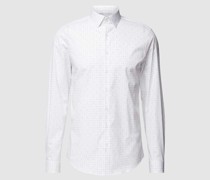 Slim Fit Business-Hemd mit Allover-Muster Modell 'Bari'