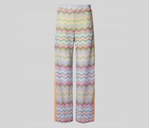 Flared Stoffhose mit Allover-Print