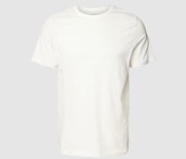 T-Shirt mit geripptem Rundhalsausschnitt