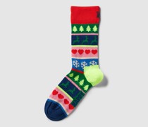 Socken mit Allover-Muster Modell 'Christmas'