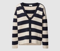 Cardigan mit geripptem V-Ausschnitt