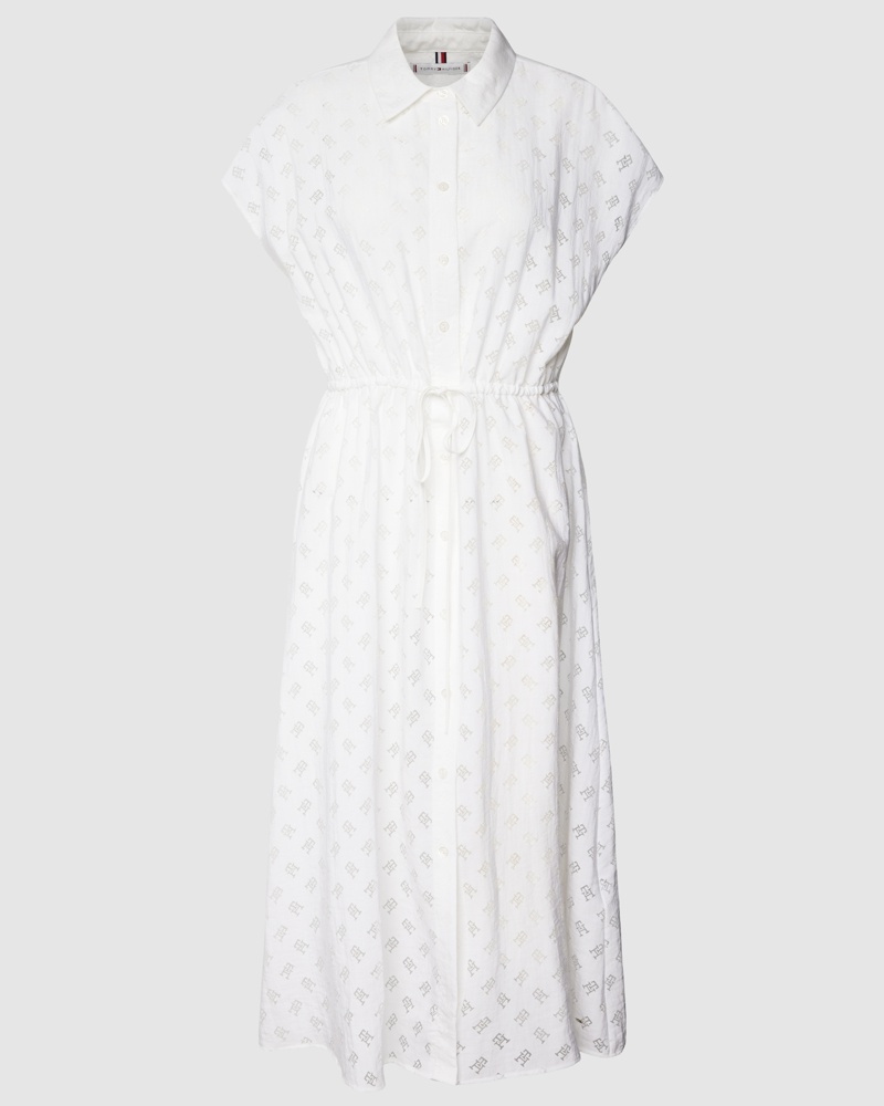 Tommy Hilfiger Damen Hemdblusenkleid mit Allover-Muster Modell 'DEVORE' Tommy Hilfiger Damen Hemdblusenkleid mit Allover-Muster Modell 'DEVORE'