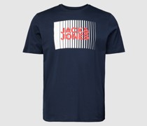 PLUS SIZE T-Shirt mit Label-Print Modell 'ECORP'
